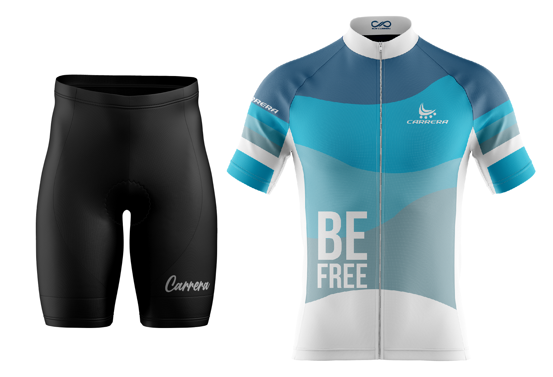 Uniforme Ciclismo Fit Corto - Blue Free Manga Corta