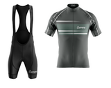 Uniforme Ciclismo Fit Corto con Tirantas - Gris Humo Manga Corta